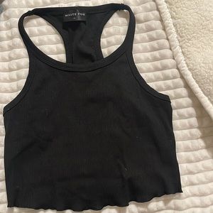 Black White Fox crop top